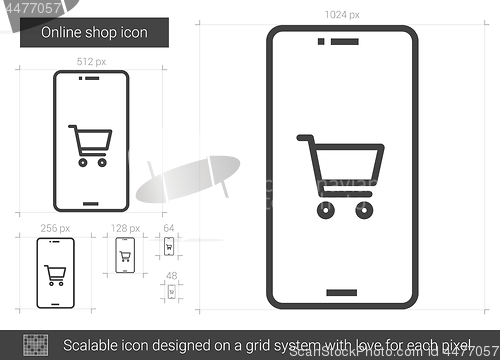 Image of Online shop line icon.