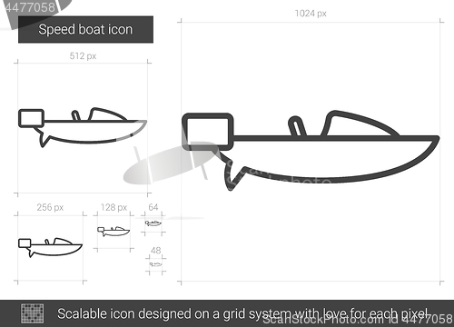 Image of Speed boat line icon.