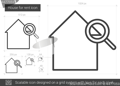 Image of House for rent line icon.