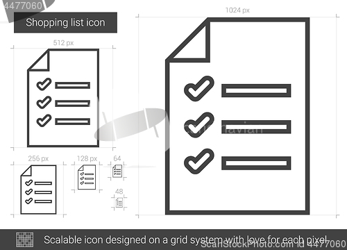 Image of Shopping list line icon.