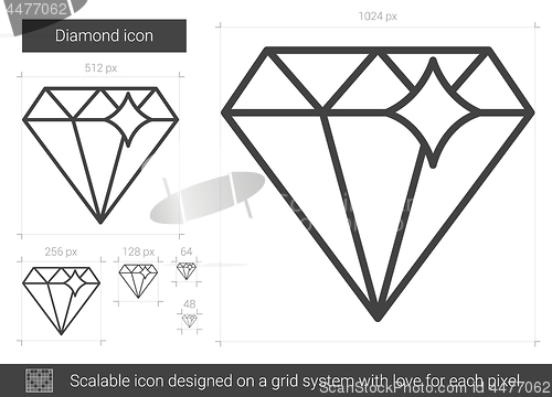 Image of Diamond line icon.