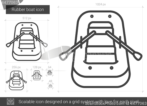 Image of Rubber boat line icon.
