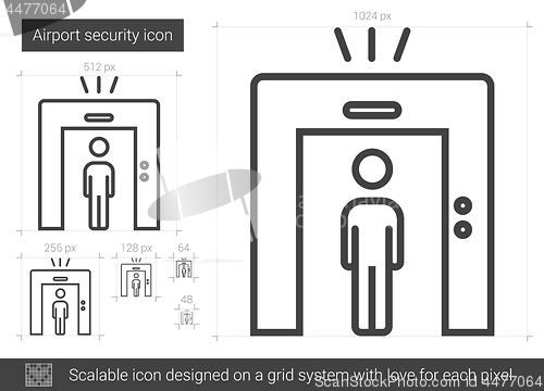 Image of Airport security line icon.