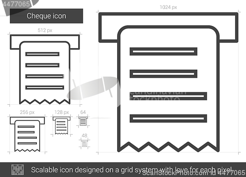 Image of Cheque line icon.