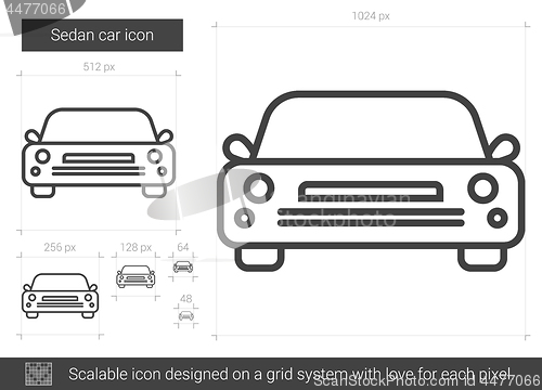 Image of Sedan car line icon.