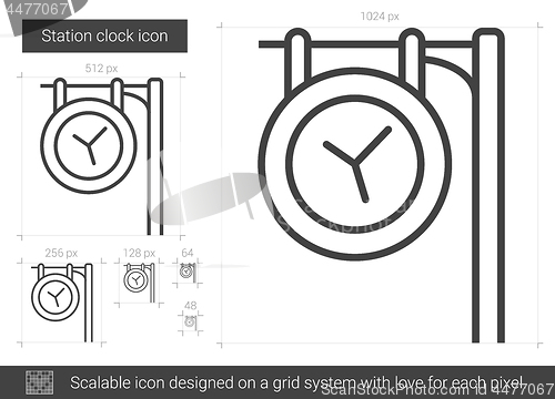 Image of Station clock line icon.