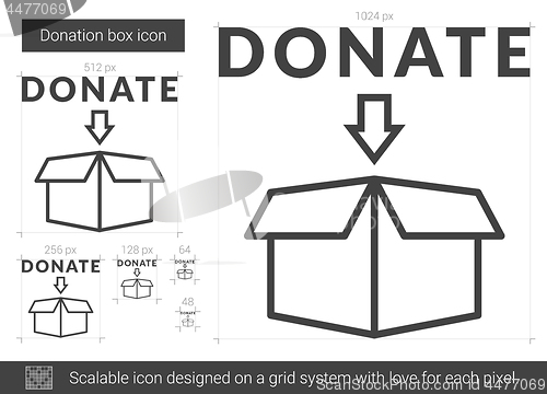 Image of Donation box line icon.
