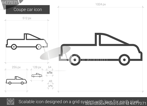 Image of Coupe car line icon.