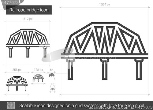 Image of Railroad bridge line icon.