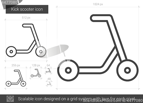 Image of Kick scooter line icon.