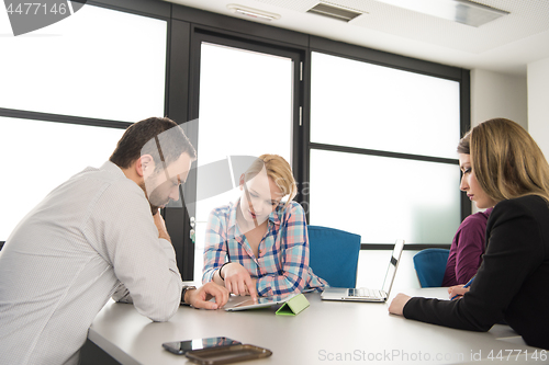 Image of Business Team At A Meeting at modern office building