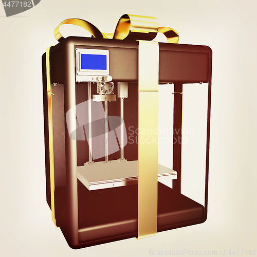 Image of 3d printer - gift. Modern technologies. Creating products of the