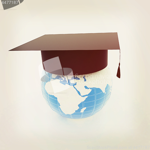 Image of Global Education. 3d illustration. Vintage style