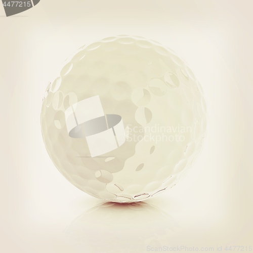 Image of Golf ball. 3D rendering. Vintage style