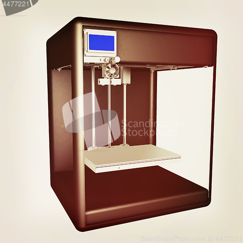 Image of 3d printer. Modern technologies. Creating products of the innova