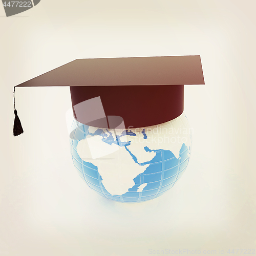 Image of Global Education. 3d illustration. Vintage style