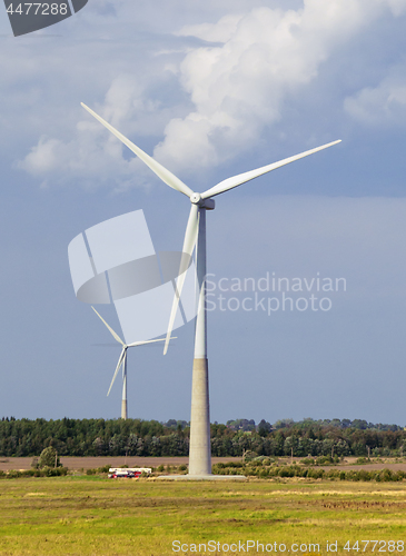 Image of Wind generators in a field