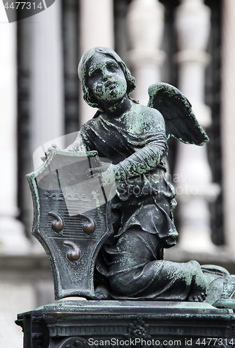 Image of Sculpture of an angel near Colleoni Chapel, Bergamo, Italy