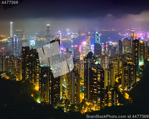 Image of Hong Kong skyscrapers skyline cityscape view