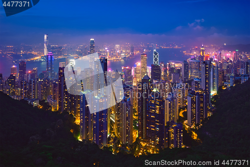 Image of Hong Kong skyscrapers skyline cityscape view