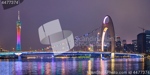 Image of  Guangzhou skyline. Guangzhou, China