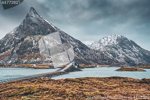 Image of Fredvang Bridges. Lofoten islands, Norway