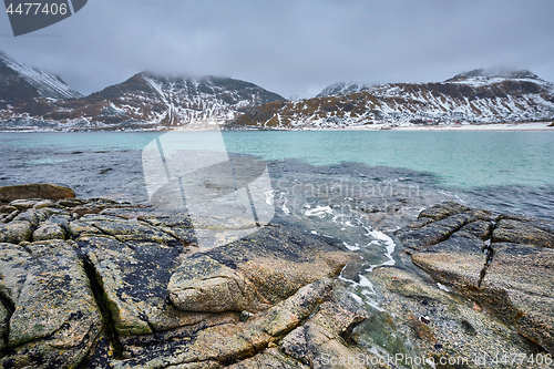 Image of Rocky coast of fjord in Norway