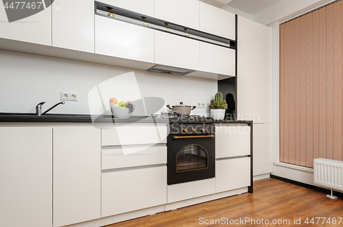 Image of Modern classic black and white kitchen