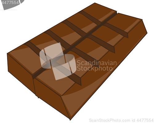 Image of Bar of chocolate on white background is insulated