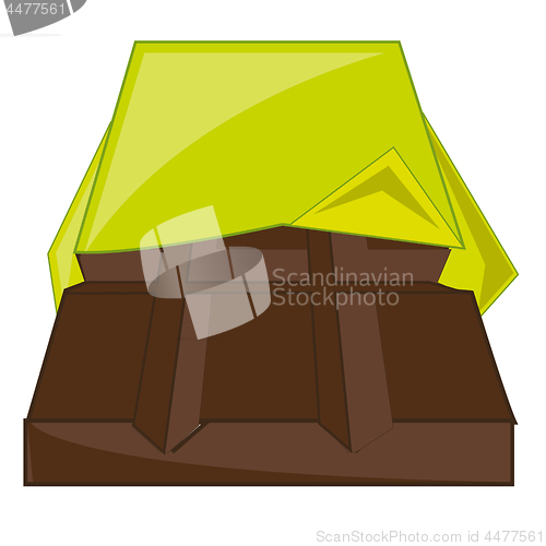 Image of Bar of brown chocolate in unpacked to cover