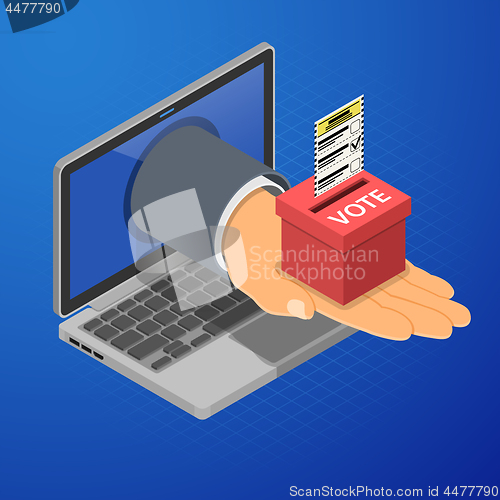 Image of Online Internet Voting Isometric Concept