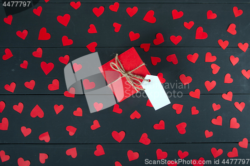 Image of Gift boxes on wooden table