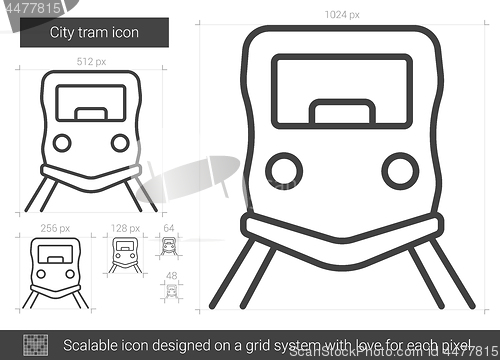 Image of City tram line icon.