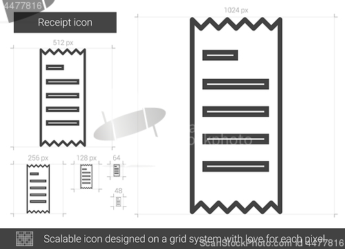 Image of Receipt line icon.