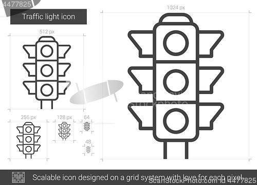 Image of Traffic light line icon.