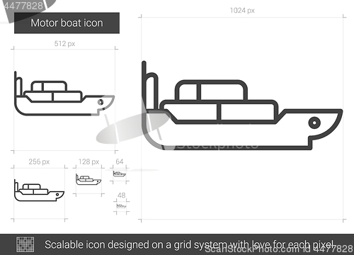 Image of Motor boat line icon.