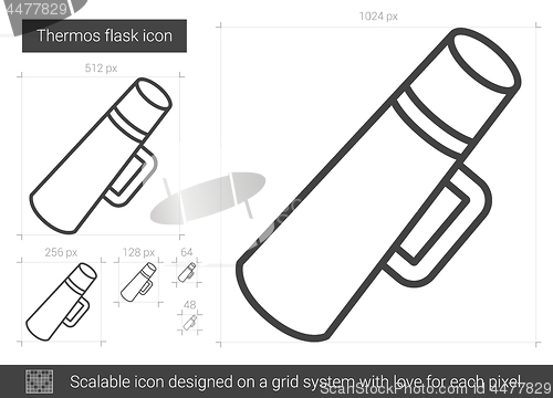 Image of Thermos flask line icon.
