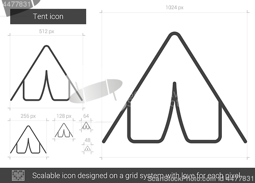 Image of Tent line icon.