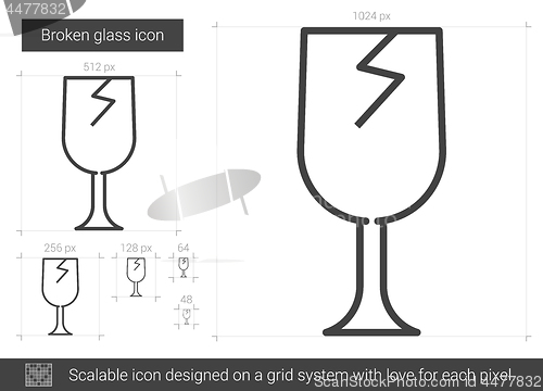 Image of Broken glass line icon.