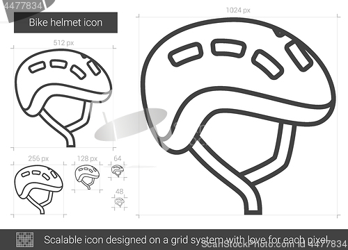 Image of Bike helmet line icon.