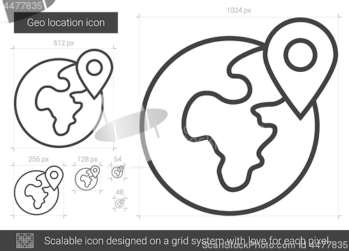 Image of Geo location line icon.