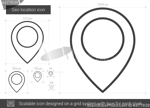 Image of Geo location line icon.