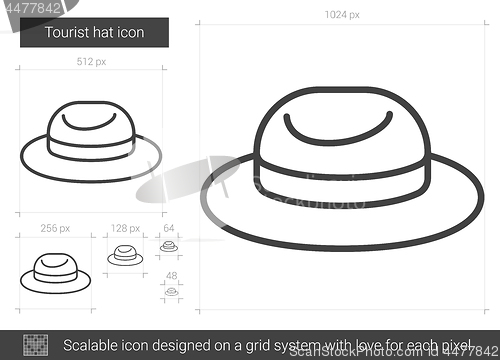 Image of Tourist hat line icon.