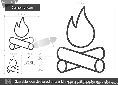 Image of Campfire line icon.