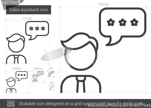 Image of Sales assistant line icon.
