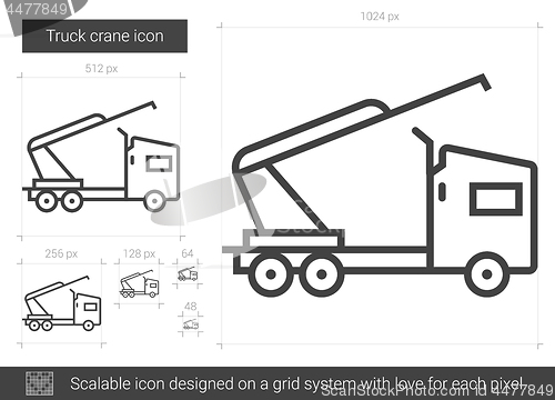 Image of Truck crane line icon.