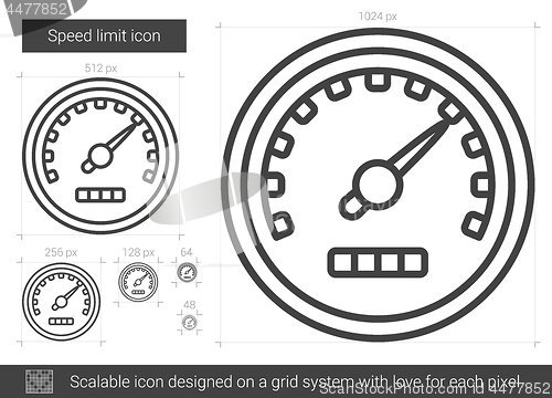 Image of Speed limit line icon.