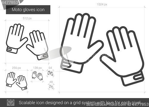 Image of Moto gloves line icon.