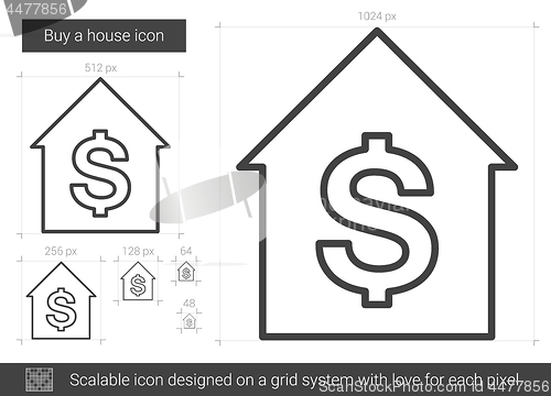 Image of Buy a house line icon.