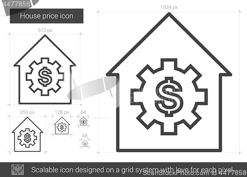 Image of House price line icon.